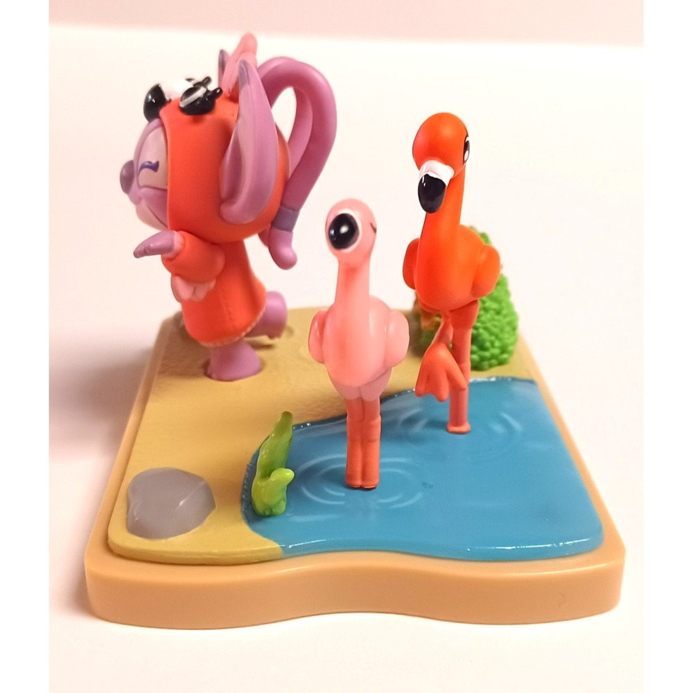 Disney Stitch Goes Wild Scene Setter Angel Flamingo Figure Just Play Happy Haul - Picture 5 of 15